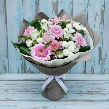 Букет цветов из:  Герберы, Альстромерии и Хризантемы #REPLACE_PRED# Добринка Липецкая область