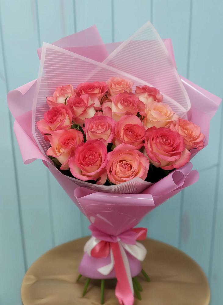 Букет 15 Розовых роз Равель в Добринка Липецкая область