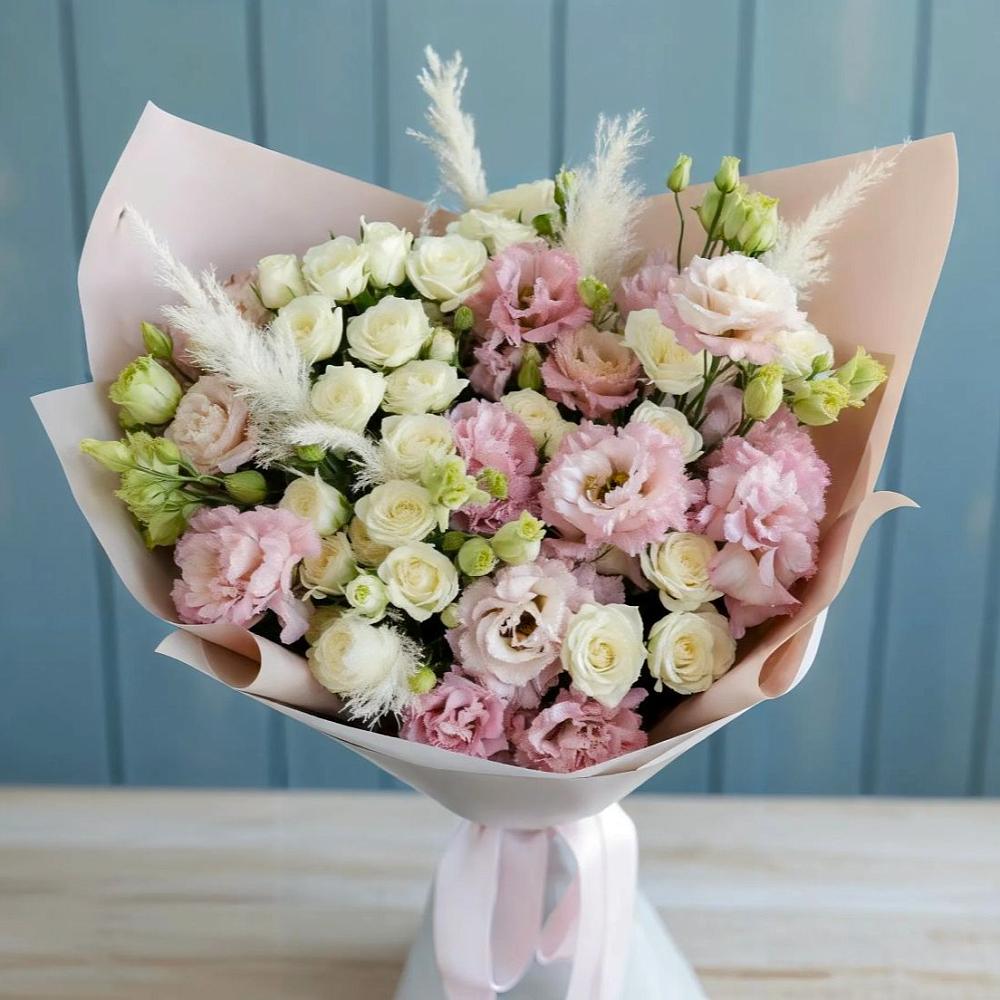 Букет цветов из: Альстромерии и Розы в Добринка Липецкая область