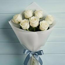 Букет 7 Белых роз Эдлесс Лав в Добринка Липецкая область
