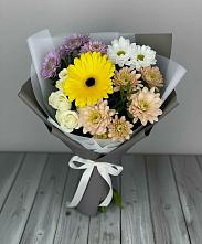 Букет цветов из:  Розы, Герберы и Хризантемы в Добринка Липецкая область
