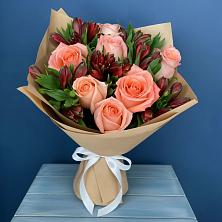 Букет цветов из:  Розы и Альстромерии в Добринка Липецкая область
