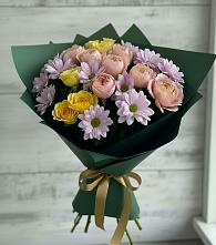 Букет цветов из:  Хризантемы и Розы #REPLACE_PRED# Добринка Липецкая область