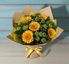 Букет цветов из:  Герберы и Хризантемы в Добринка Липецкая область