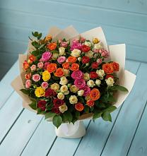 Букет Микс из разноцветных кустовых роз #REPLACE_PRED# Добринка Липецкая область